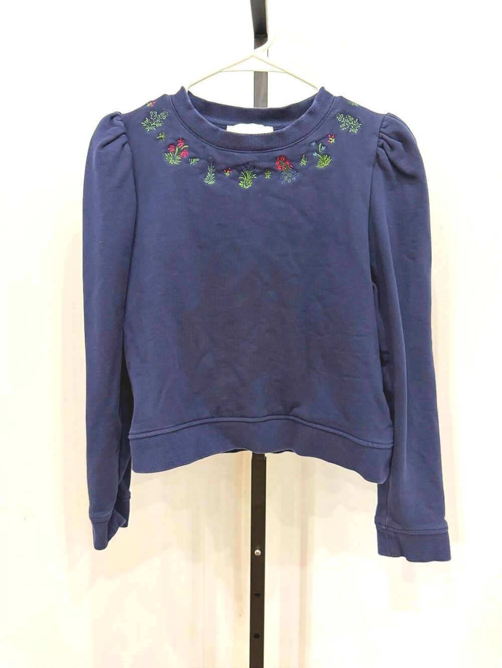 Smith & Quinn Navy Blue Embroidered Cotton Sweatshirt XS